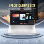 ⁦HP 17.3" HD+ BrightView Laptop, Intel Celeron N4120, 8GB RAM, 416GB Storage (256GB SSD + 160GB Docking Station Set), Intel UHD Graphics, Full-Size Keyboard, Webcam, Wi-Fi, Windows 11 Home, Rose Gold⁩ - الصورة ⁦3⁩