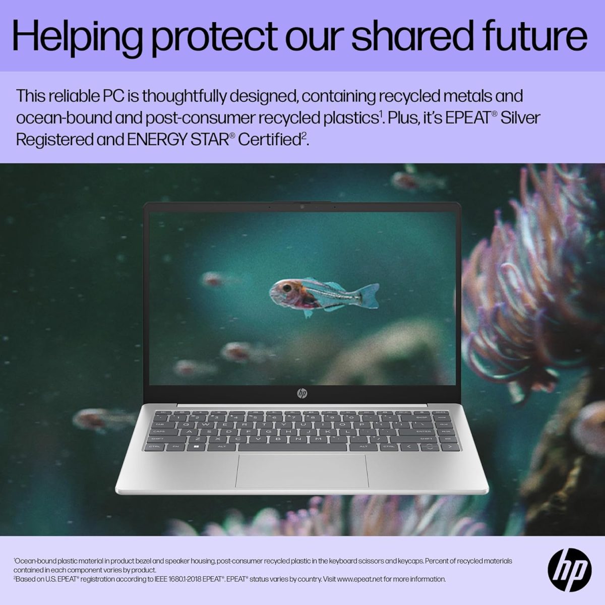 ⁦HP لابتوب 14-ep1003ne بمعالج انتل كور الترا 7-155H وشاشة FHD مقاس 14 انش وذاكرة RAM DDR5 سعة 16GB وSSD 1TB وبطاقة رسومات انتل ارك™ مدمجة وكيبورد انجليزي/عربي وويندوز 11، فضي طبيعي [B13Y4EA]⁩ - الصورة ⁦10⁩