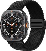 Compatible with Samsung Galaxy Watch Ultra Strap Quick Release Nylon Straps with Magnetic Metal Buckle, Adjustable Stretchy Sport Watch Band for Galaxy Watch Ultra 47mm