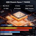 ⁦لابتوب العاب 16 انش 2.5K IPS، لابتوب 16GB DDR5 1TB SSD معالج AMD رايزن 7 7840HS (حتى 5.1GHz)، لابتوب تقليدي واي فاي 6 بلوتوث 5.2 USB 3.1×3 HDMI × 1 منفذ صوت ×1 نظام تبريد للالعاب⁩ - الصورة ⁦3⁩