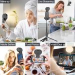 ⁦توبيب 80 مصباح LED لصور السيلفي بشاشة كاملة، حلقة اضاءة محمولة مع 3 اوضاع اضاءة و10 مستويات ساطعة، CRI 95+، مصباح جوال قابل لاعادة الشحن 2000mAh مع مشبك لايفون واندرويد والتابلت وفيديو تيك توك⁩ - الصورة ⁦5⁩