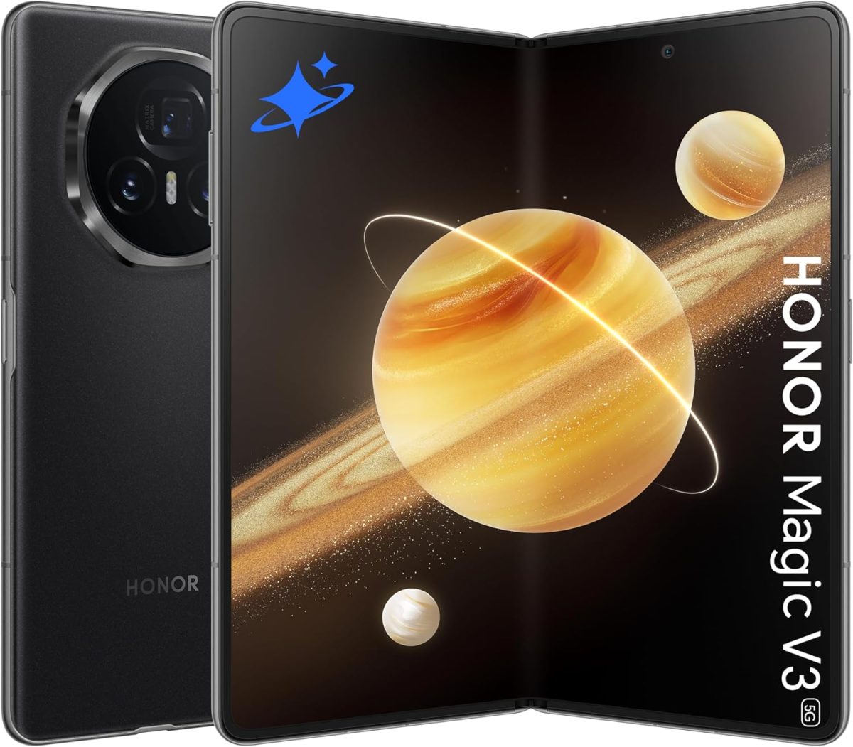 اونر هاتف ذكي ماجيك في 3 الجيل الخامس 5G، ذاكرة RAM 12GB + ذاكرة روم 512GB، ثنائي شرائح الاتصال، اسود - اصدار عالمي