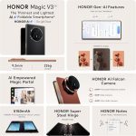 ⁦اونر هاتف ذكي ماجيك في 3 الجيل الخامس 5G، ذاكرة RAM 12GB + ذاكرة روم 512GB، ثنائي شرائح الاتصال، اسود - اصدار عالمي⁩ - الصورة ⁦5⁩