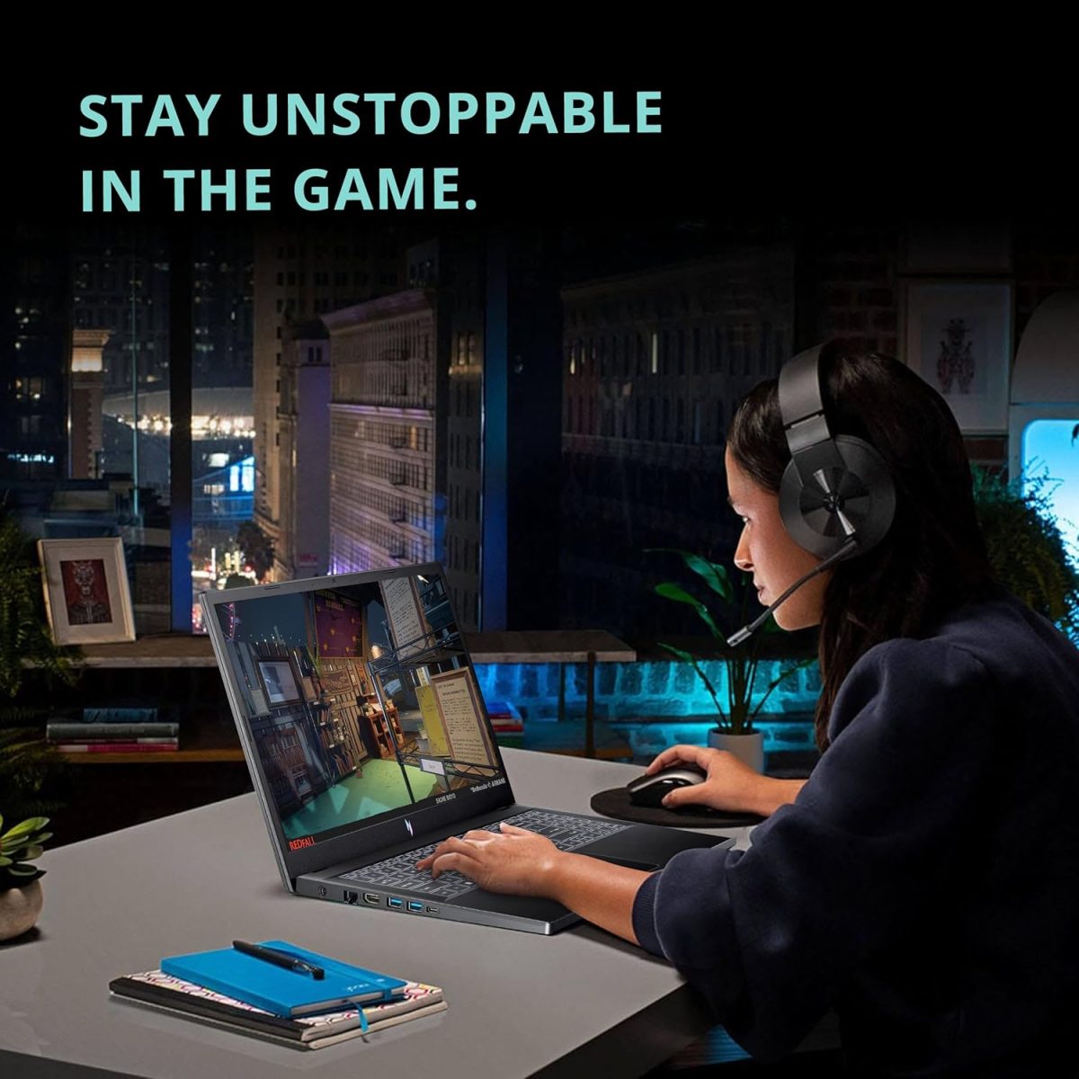 ⁦ايسر لابتوب العاب نيترو في 15 15.6 انش FHD IPS 144Hz انتل i9-13900H 32GB DDR5 1TB SSD جيفورس RTX 4060 8GB GDDR6 كيبورد باضاءة خلفية واي فاي 6 ويندوز 11 برو، اسود، مجموعة قاعدة شحن 256GB⁩ - الصورة ⁦8⁩