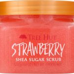 تري هات مقشر الجسم شيا شوجر بالفراولة، 18 اونصة، مع مناشف تنظيف واحدة خالية من العطور