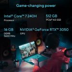 ⁦اسس لابتوب العاب V16، شاشة 16 انش WUXGA 144Hz، معالج انتل كور 7 240H، انفيديا جيفورس RTX 3050، ذاكرة 16GB، تخزين 512GB، ويندوز 11، اسود مات، V3607VJ-DS76⁩ - الصورة ⁦3⁩