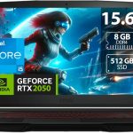 MSI لابتوب العاب Gf63 رفيع 12Ucx بشاشة 15.6 FHD 144Hz ومعالج انتل كور I5 12450H وذاكرة RAM 8GB وSSD 512GB وانفيديا جيفورس Rtx 2050 4GB وكيبورد انجليزي باضاءة خلفية وويندوز 11 هوم مقاس 48×33×9 سم، اسود