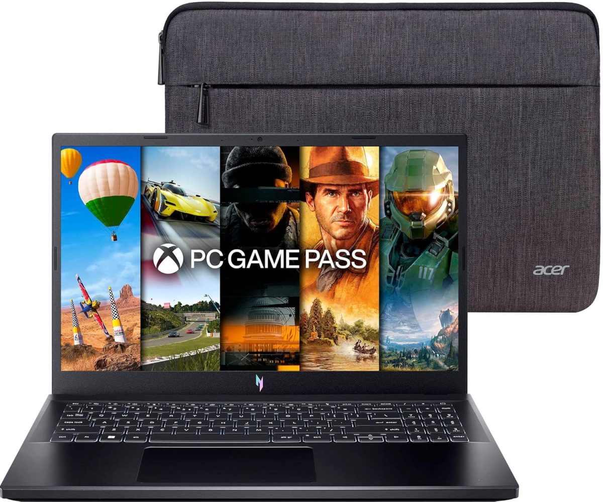 ⁦ايسر لابتوب العاب نيترو في بشاشة 15.6 انش FHD IPS 144Hz ومعالج AMD رايزن 5 7535HS سداسي النواة جيفورس RTX 4050 و16GB DDR5 و1TB SSD وويندوز 11 وBK وشنطة لابتوب وقاعدة ماوس TWE⁩ - الصورة ⁦2⁩