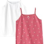 صدرية للبنات من جيلين مصنوعة من القطن بنسبة 100%، قمصان داخلية ناعمة وجيدة التهوية بدون اكمام متعددة الالوان من قطعتين