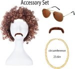 ⁦Boy's 70s Disco Costume - Sequins Short Sleeve Shirt, Gold Necklace & Funky Sunglasses - Retro Party Outfit⁩ - الصورة ⁦6⁩
