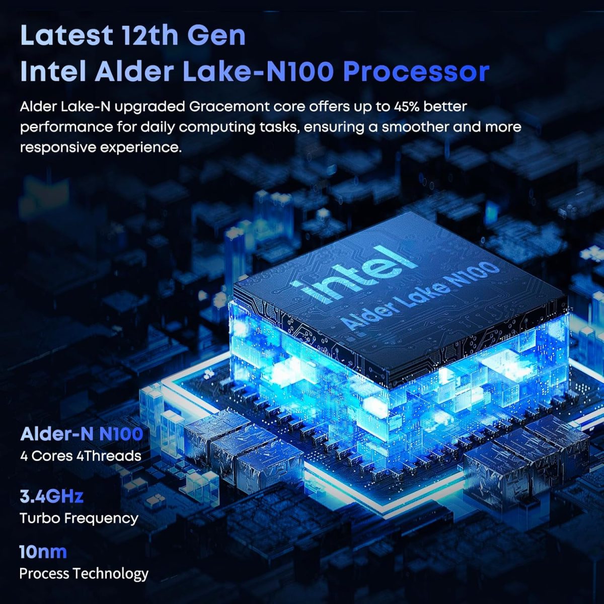 ⁦تشو وي لابتوب جيمي بوك بلس 15.6 انش، 512GB SSD 16GB LPDDR5، انتل N100 (حتى 3.4GHz، TDP 15W)، ويندوز 11، 1TB SSD اكسبند، IPS FHD 1920×1080، HDMI، واي فاي 6، بلوتوث 5.2، USB 3.0، كاميرا ويب⁩ - الصورة ⁦2⁩