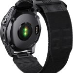 دادو سوار ساعة من النايلون بتصميم تكتيكي 22 ملم متوافق مع جارمين فينيكس 7 | فينيكس 5P | ابروتش S62/S60 | فينيكس 6 | فينيكس 5 | 6 برو | 5 بلس | ايبيكس برو 47 ملم، سوار نايلون سريع التركيب