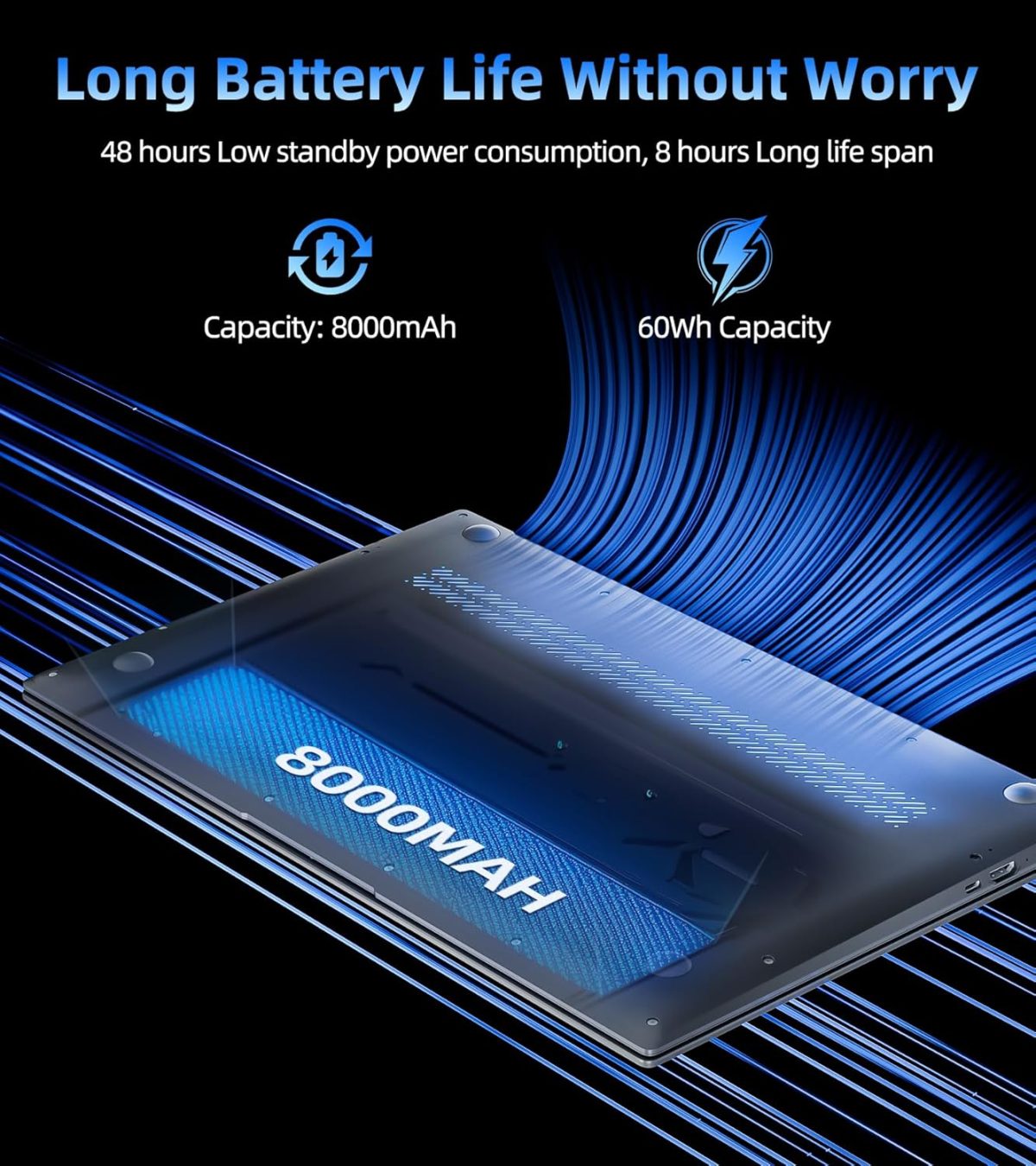 ⁦لابتوب ناكلود ويندوز 11، لابتوب 17.3 انش مع معالج كور i3، 4GB DDR3 128GB SSD، بطارية 60800mWh FHD، شاشة IPS نوع C، HDMI، واي فاي 5G، بلوتوث 4.2، كاميرا ويب، USB3.2⁩ - الصورة ⁦6⁩