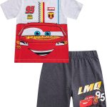 ديزني طقم تي شيرت باكمام قصيرة وشورت للاولاد الصغار والكبار من كارز لايتنينج ماكوين من قطعتين