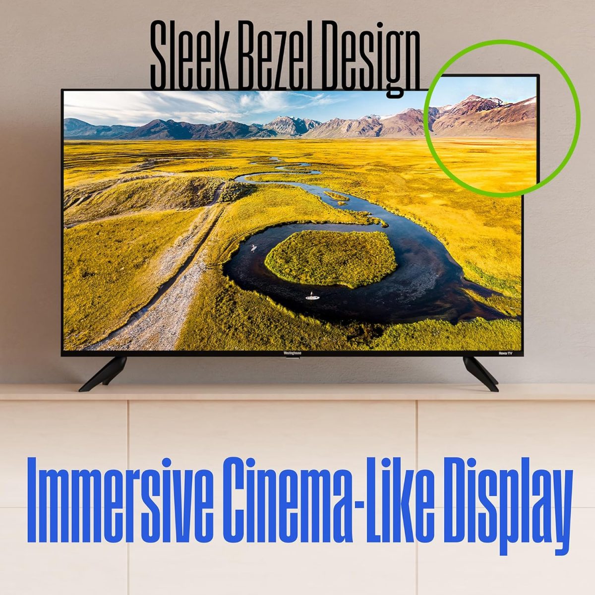 ⁦وستنجهاوس تلفزيون كيو ليد روكو من ايدجليس - تلفزيون ذكي 43 بوصة، 4K UHD مع HDR 10+، دولبي فيجن، اتصال واي فاي وتطبيق جوال، شاشة مسطحة متوافق مع ابل هوم كيت واليكسا ومساعد جوجل⁩ - الصورة ⁦4⁩