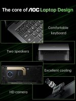 ⁦لابتوب العاب 2025 بمعالج AMD رايزن 7 5700U (8C/16T حتى 4.5GHz)، شاشة FHD 16.1 انش مع كيبورد باضاءة خلفية، ذاكرة RAM 16GB وSSD 512GB، واي فاي 6، HDMI 1.4، USB3.2، نوع C، بطارية 53Wh⁩ - الصورة ⁦6⁩