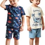 طقم ملابس صيفية للاولاد مكون من تي شيرت وشورت من زولينوفا، ملابس اطفال اولاد، تصميم الفضاء والديناصورات، 4-7 سنوات