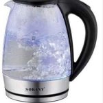 سوكاني غلاية زجاجية كهربائية من براند مع اضاءة ليد، 2000 واط، 2.0 لتر، خالية من BPA، ضمان لمدة عام