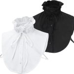 قطعتان من بلوزة بقبة وهمية ونصف قميص للنساء، عبوة قميص ابيض واسود للنساء، بلوزة بقبة دائرية للنساء، بلايز