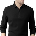 EYEBOGLER Men's Regular Fit Cotton Fabric Polo Collar Neck Zip Clouser T-shirt