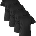 هنس قميص داخلي فائق النعومة وقابل للتمدد، افضل قمصان للرجال، اسود، عبوة من 4 قطع