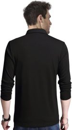 ⁦EYEBOGLER Men's Regular Fit Cotton Fabric Polo Collar Neck Zip Clouser T-shirt⁩ - الصورة ⁦2⁩