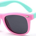 اليكدون نظارات شمسية للاطفال، اطار مطاطي مرن، نظارات شمسية مستقطبة، نظارات شمسية نيون للاطفال الاولاد والبنات من سن 3-10 سنوات، لوازم حفلات اعياد الميلاد والشاطئ وحمام السباحة، زهري
