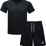 طقم ملابس سباحة للاولاد من راش جارد بعامل حماية من الاشعة فوق البنفسجية 50+، قميص سباحة قصير الاكمام سريع الجفاف مقاس 8، 10-12، 14-16