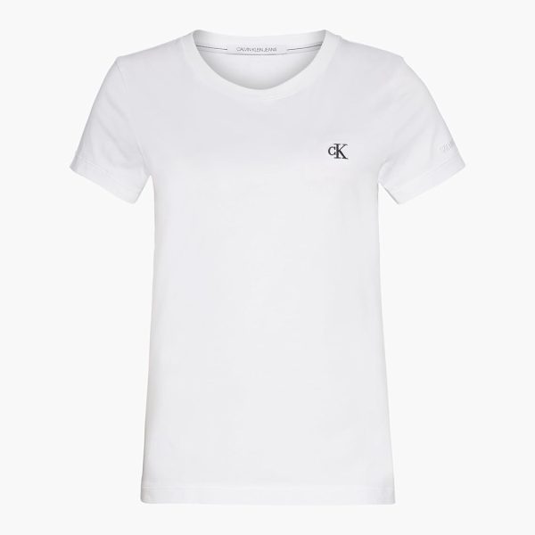 Calvin Klein Women's CK EMBROIDERY SLIM TEE S/S Knit Top