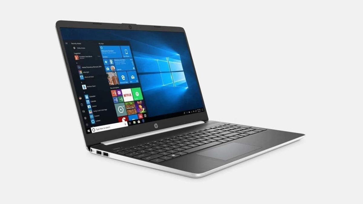 ⁦HP لابتوب فاخر بشاشة لمس HD 15.6 انش 2020 15.6 انش ومعالج انتل كور i5-1035G1 الجيل العاشر وذاكرة DDR4 سعة 16GB وSSD 512GB وUSB نوع C وHDMI وويندوز 10 - فضي⁩ - الصورة ⁦4⁩