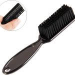 فرشاة اللحية باللون الاسود - اداة حلاقة مريحة لشعر الوجه، شعيرات صلبة لتصفيف اللحية والشارب، فرشاة قص وتشذيب، صغيرة الحجم ومحمولة، مشط مثالي للعناية اليومية (قطعتان)