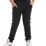 اندورا بنطلون رياضي كاجوال بيسيك للاستخدام اليومي مع حاشية مرنة للاولاد بلون اسود