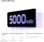 ⁦vivo V30 Lite 5G (Crystal Black, 12GB+12GB RAM, 256GB) 120Hz AMOLED Display | Dual Stereo Speaker | Exclusive Gifts: Earbuds, Fitness Band, Phone Cover, (Renewed)⁩ - الصورة ⁦7⁩