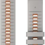 جارمين سوار ساعة كويك فيت 22 من السيليكون بلون رمادي ضبابي وبرتقالي كهرماني