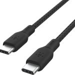 كيبل USB C مزدوج مضفر 100 واط توصيل طاقة شحن سريع الى (اسود)، 2 متر، CAB014bt2MBK، قطعة واحدة من بيلكن