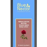بلو نكتار كريم علامات التمدد للحمل مع زبدة الشيا والكاكاو والمانجو | لوشن مرطب للجسم بزيت الورد والكركم والنالبامارادي (12 عشب، 200 مل)