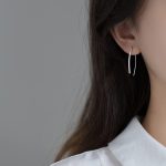 ⁦SLUYNZ 925 Sterling Silber Einfdler Ohrringe fr Damen Mdchen Tropfen Ohrringe Creolen Ohrhnger Hngend Ohrringe⁩ - الصورة ⁦5⁩