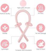 ⁦اداة تجعيد الشعر بدون حرارة مع زجاجة رذاذ. شريط راس لتمويج الشعر بدون حرارة، ادوات تصفيف الشعر للشعر الطويل والمتوسط للنساء، ناعمة ولامعة (زهري) من الساتان لتجعيد الشعر بدون حرارة⁩ - الصورة ⁦8⁩