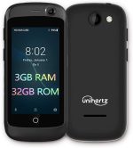 يونيهرتز هاتف ذكي جيلي برو 3GB+32GB، اصغر هاتف ذكي 4G في العالم، اندرويد 8.1 اوريو غير مقفل، اسود
