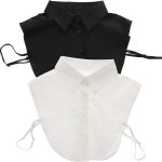 بيسبورتابل طوق قطني مزيف من قطعتين، بلوزة ديكي قابلة للفصل، نصف قميص بياقة زائفة للاولاد والبنات والنساء