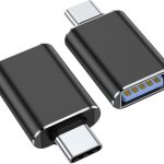 محول USB C الى USB من اريكيجي [عبوتين]، محول ثاندربولت 3 الى USB 3.0 او تي جي متوافق مع ماك بوك برو وبيكسل بوك والمزيد من الاجهزة من النوع سي (اسود)