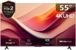 TCL تلفزيون جوجل 55 بوصة 4K LED HDR 10 UHD T، بدون حواف معدنية، جوجل تي في 55P69B ضمان لمدة عامين (موديل 2024 - نسخة الامارات العربية المتحدة)