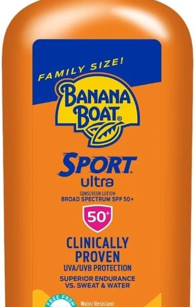 Banana Boat Sport SPF 50 Family Size Sunscreen Lotion, 12 Fluid Ounce