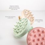 ⁦Hair Washing and Mohani Scalp Massage Brush with Soft Silicone Bristles and Wheat Straw | Scalp Massager for Hair Growth Promote | Head Massage Brush Against Dandruff | Green Hair Massage Brush⁩ - الصورة ⁦3⁩