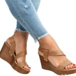 ويداف جي اكس صندل نسائي بكعب عريض ويدج، صندل صيفي سهل الارتداء بكعب عالي للنساء، حذاء كاجوال عصري مفتوح عند الاصابع