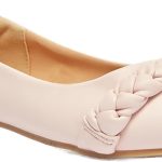 حذاء باليرينا للبنات من ليتل ميسي - Bs106S-230032 - حذاء باليرينا سهل الارتداء بحزام مضفر مزين بتفاصيل من ليتل ميسي