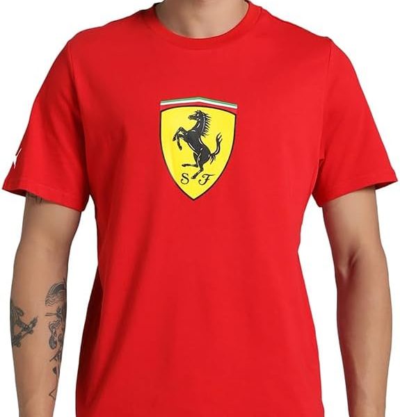 Puma Mens Ferrari Race Colored Big Shield Tee Motorsport