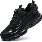 حذاء سيفتي S804 بمقدمة من الستيل للرجال والنساء، خفيف الوزن وجيد التهوية ومضاد للانزلاق ومقاوم للثقب من سليمتا، اسود