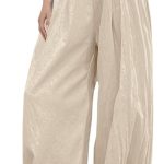 سانجتري بنطلون واسع الساق للبنات والنساء خفيف الوزن كاجوال مرن عالي الخصر بقصة ساق مستقيمة، مناسب لعمر 4 سنوات - للنساء مقاس 2XL