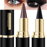 Kaely 2Pcs Black Brown Gel Eyeliner Pencil, Natural Black Eyeliner Cream for Women, Eye Liner Waterproof Smudge Proof, Smoky Eyeshadow Stick Makeup